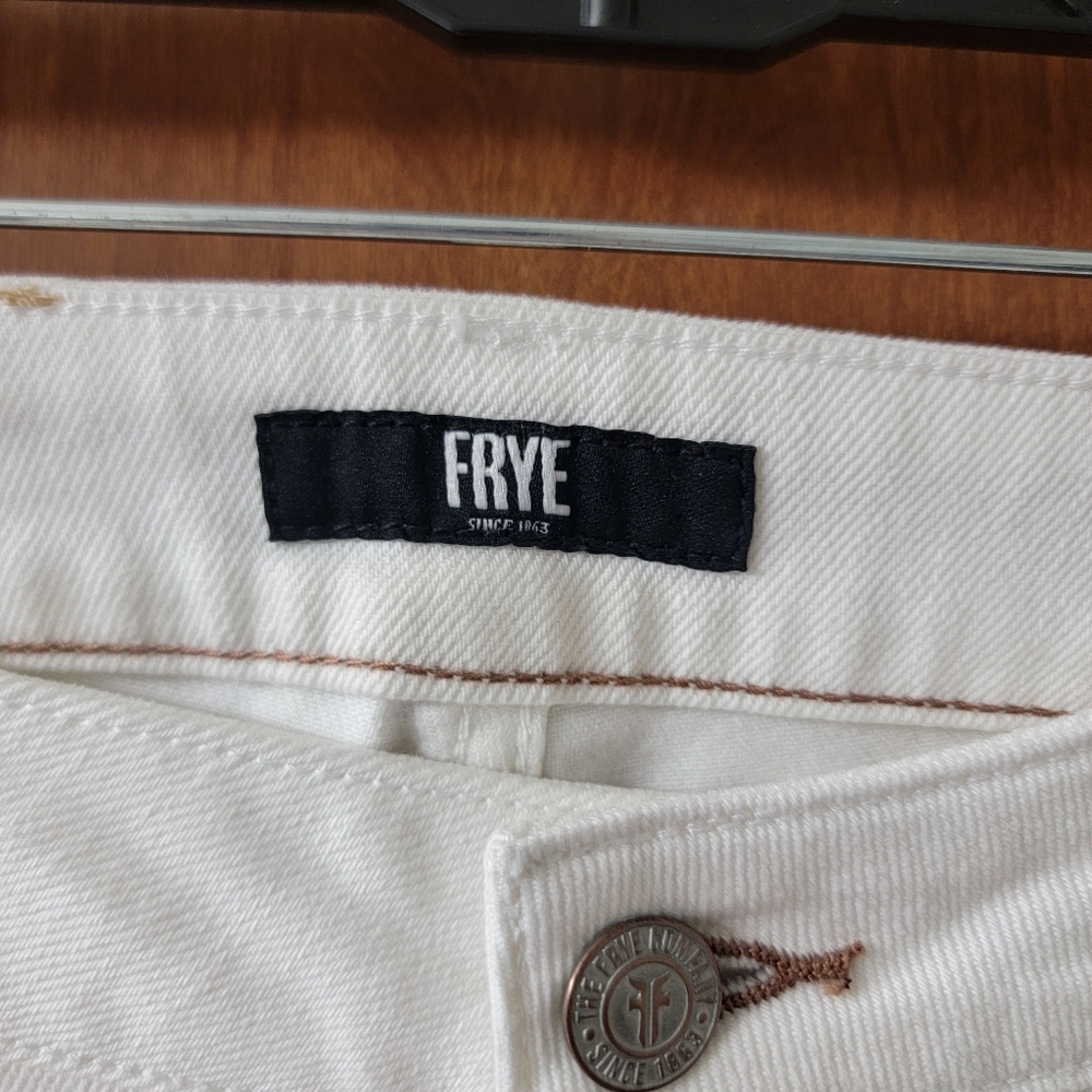 Frye Veronica Crop Boot Jeans Bright White Size 26 - Picture 3 of 8